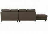 Loriece PU Leather Sofa with Ottoman - Brown