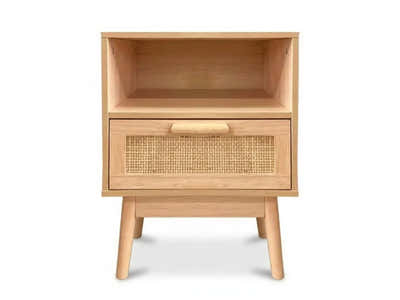 Naturlig Double Storage Bedside Table