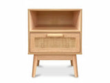 Naturlig Double Storage Bedside Table