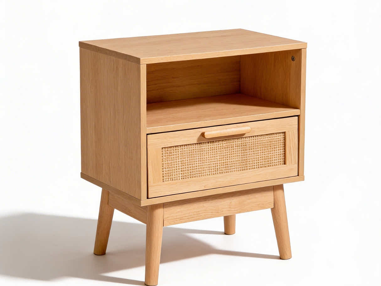 Naturlig Double Storage Bedside Table