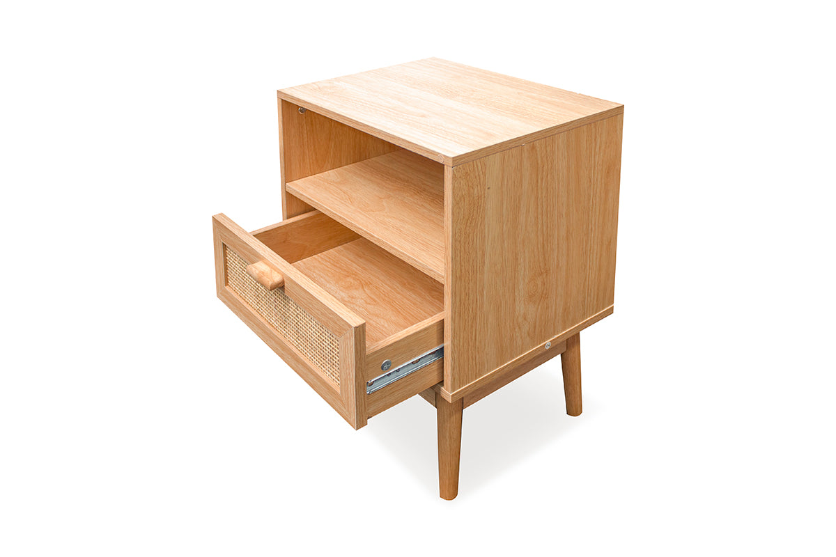 Naturlig Double Storage Bedside Table