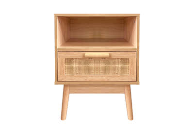 Naturlig Double Storage Bedside Table
