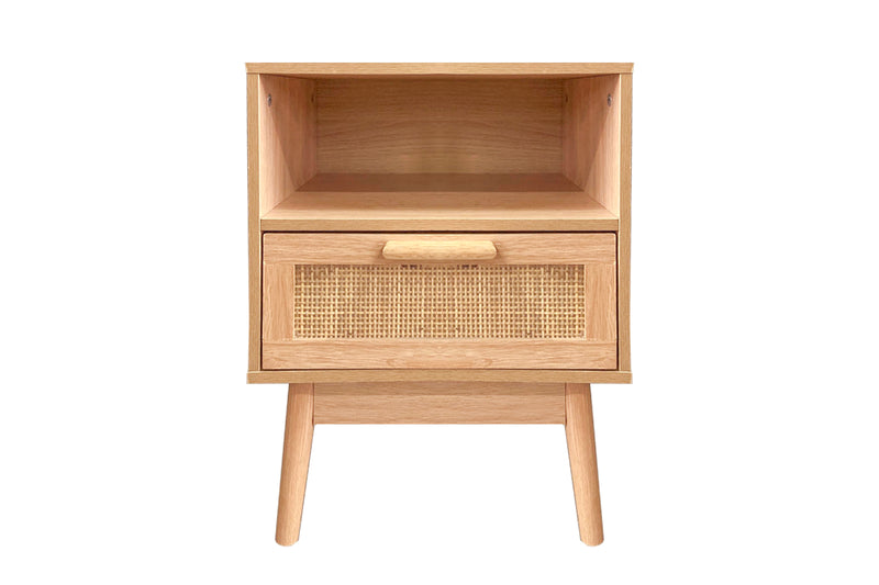 Naturlig Double Storage Bedside Table