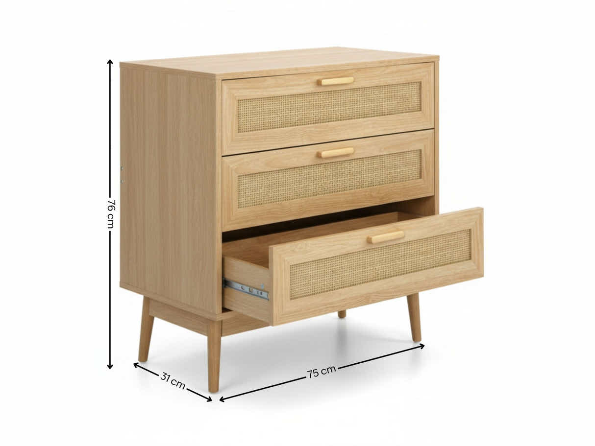 Naturlig 3-Drawer Chest
