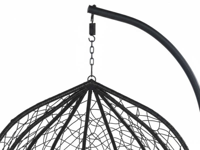 Outdoor Swing Egg Chair - Black & Beige