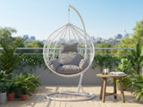 Outdoor Swing Egg Chair - White & Grey