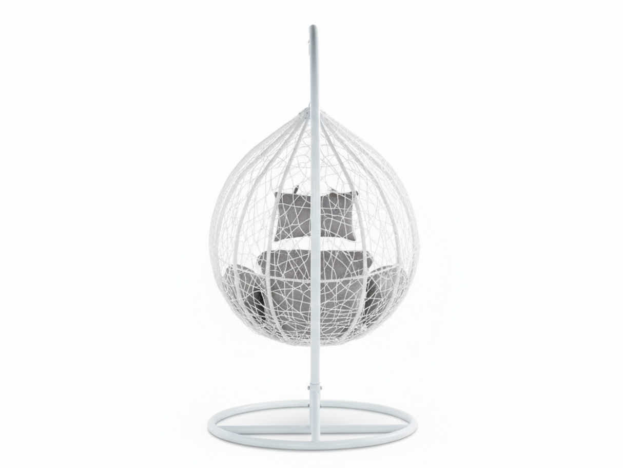 Outdoor Swing Egg Chair - White & Grey