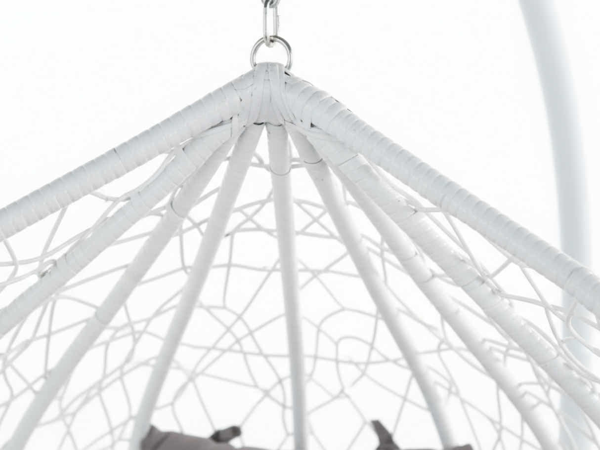 Outdoor Swing Egg Chair - White & Grey