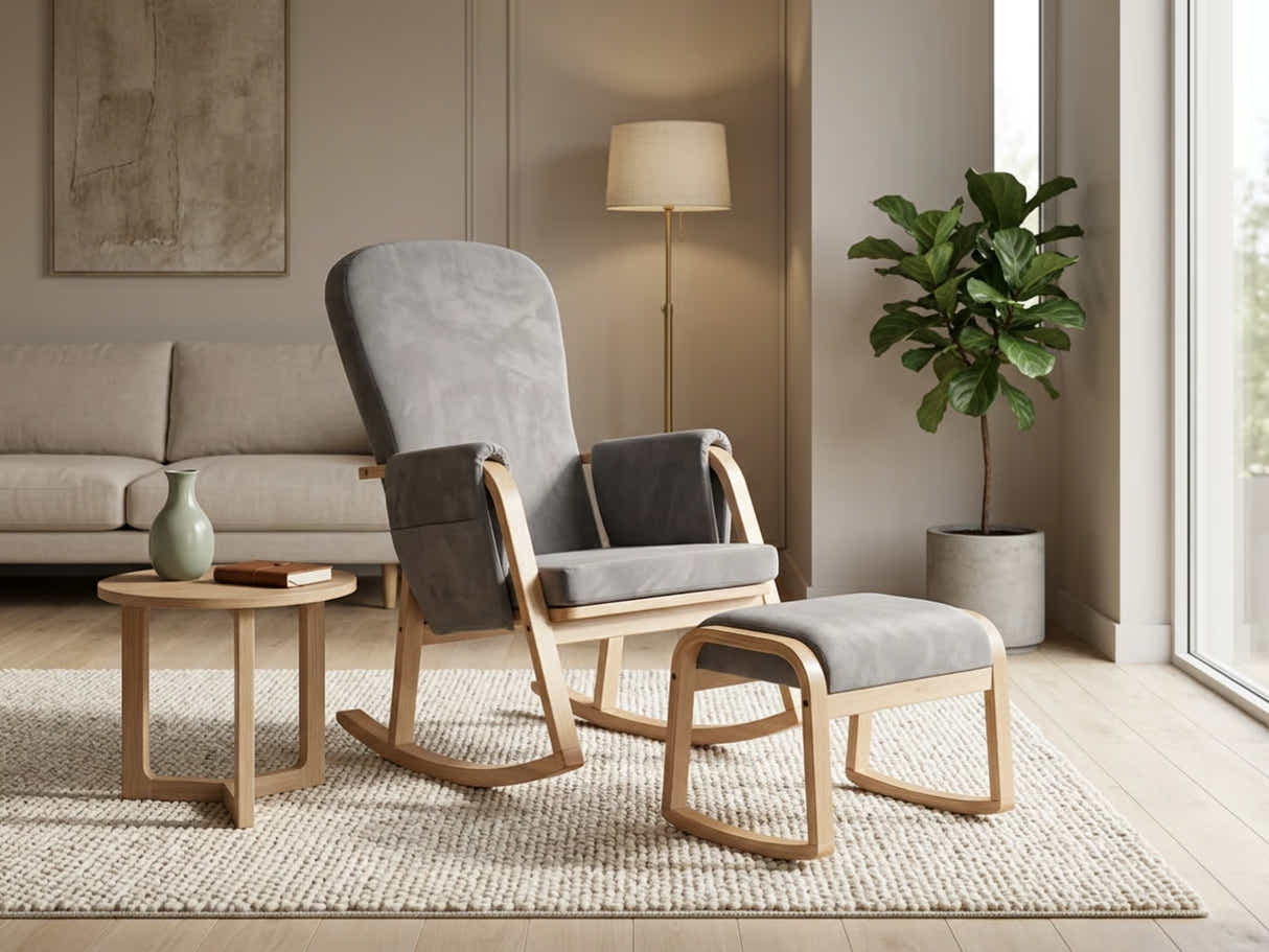 Rocking Accent Chair with Footstool