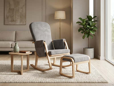 Rocking Accent Chair with Footstool