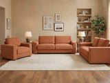 Chenille 3-Piece Sofa Set - Orange