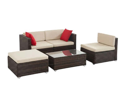Caelan 5-Piece Outdoor Set - Brown + Beige