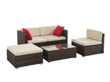 Caelan 5-Piece Outdoor Set - Brown + Beige