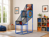 Basketball Arcade Game Electronic Scorer 3 Games Adjustable Kids Blue