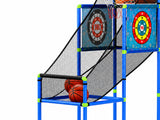 Basketball Arcade Game Electronic Scorer 3 Games Adjustable Kids Blue