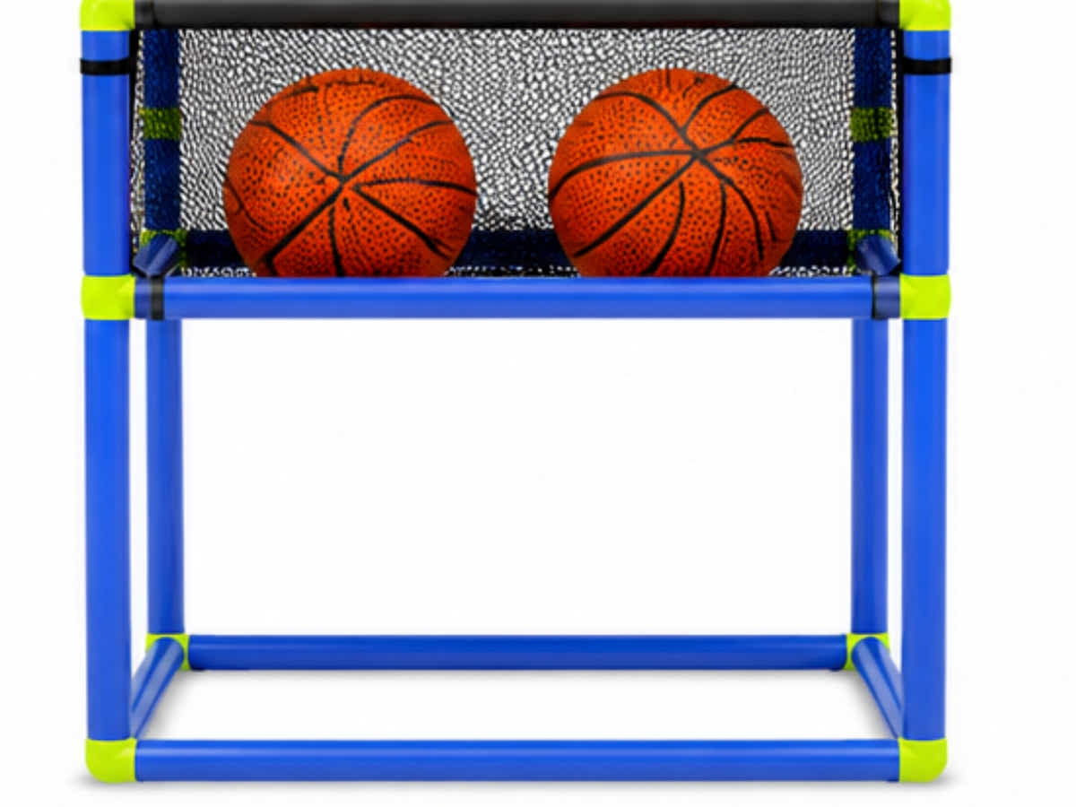Basketball Arcade Game Electronic Scorer 3 Games Adjustable Kids Blue