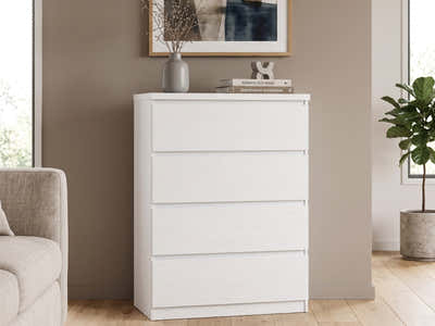Tiko 4-Drawer Tallboy - White