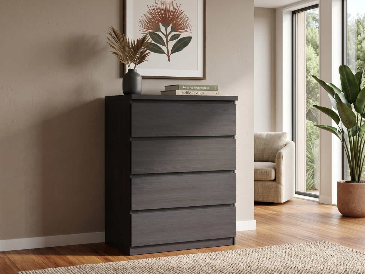Tiko 4-Drawer Tallboy - Hacienda Black