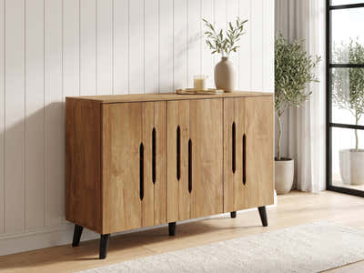 Hydrangea 3-Door Shoe Cabinet