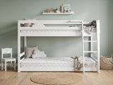 Xclusive Polli Mid-Sleeper Bunk Bed - White & Bon10 Mattress - Single x2