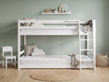 Xclusive Polli Mid-Sleeper Bunk Bed - White & Bon10 Mattress - Single x2