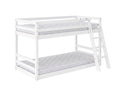 Xclusive Polli Mid-Sleeper Bunk Bed - White & Bon15 Mattress - Single x2