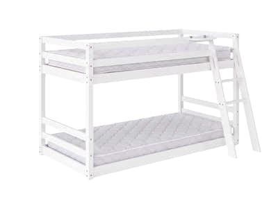 Xclusive Polli Mid-Sleeper Bunk Bed - White & Bon15 Mattress - Single x2