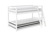 Xclusive Polli Mid-Sleeper Bunk Bed - White & Bon21 + Bon10 Mattresses