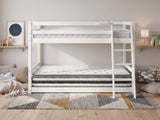 Xclusive Polli Mid-Sleeper Bunk Bed - White & Bon21 + Bon10 Mattresses