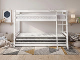 Xclusive Polli Mid-Sleeper Bunk Bed - White & Bon21 + Bon10 Mattresses