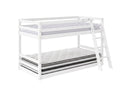 Xclusive Polli Mid-Sleeper Bunk Bed - White & Bon21 + Bon15 Mattresses