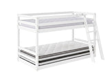 Xclusive Polli Mid-Sleeper Bunk Bed - White & Bon21 + Bon15 Mattresses