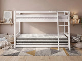 Xclusive Polli Mid-Sleeper Bunk Bed - White & Bon21 + Bon15 Mattresses