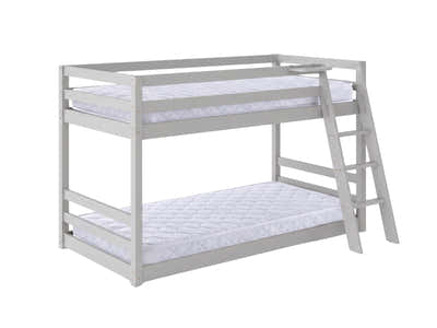Xclusive Polli Mid-Sleeper Bunk Bed - Grey & Bon10 Mattress - Single x2