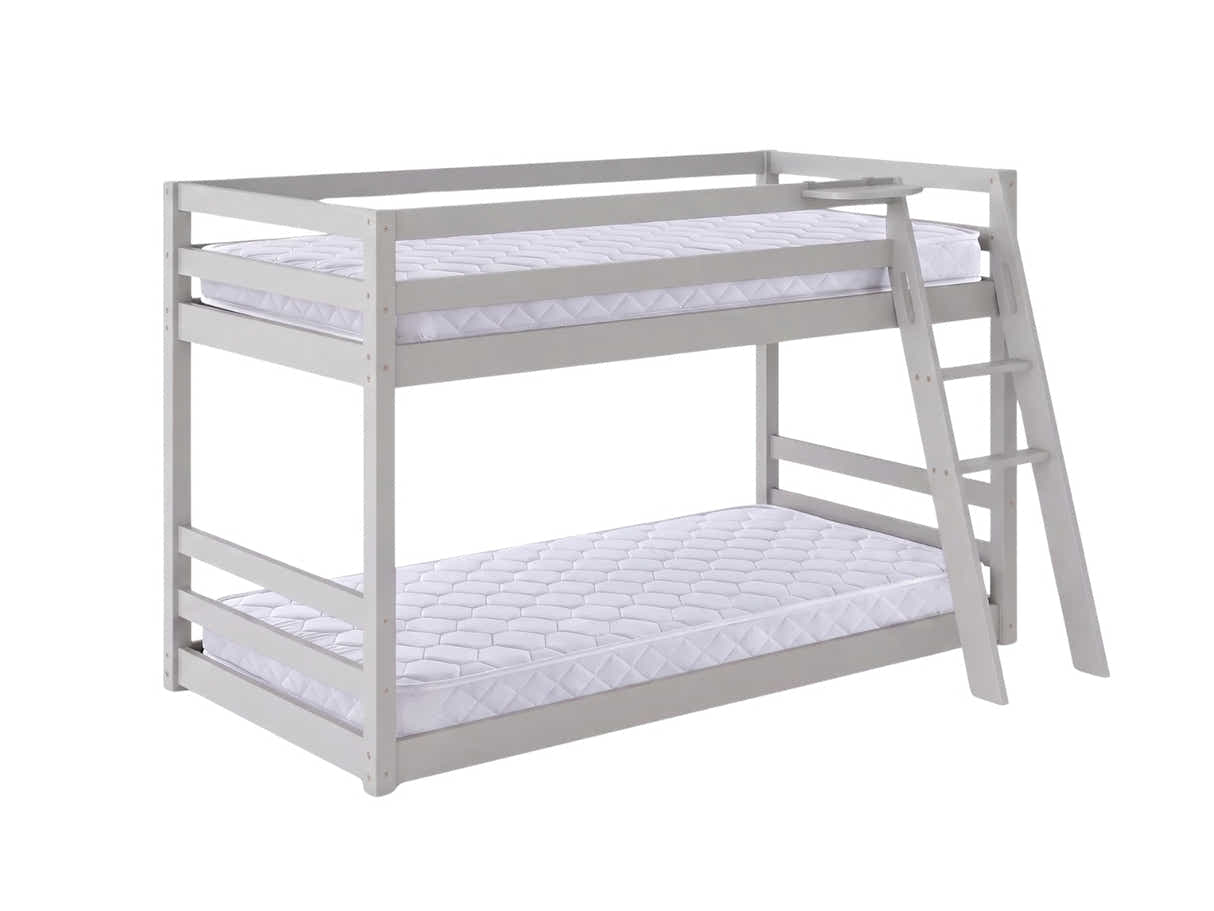 Xclusive Polli Mid-Sleeper Bunk Bed - Grey & Bon10 Mattress - Single x2