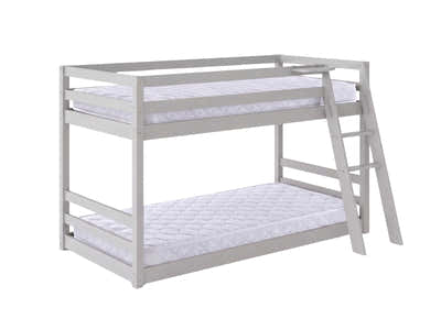 Xclusive Polli Mid-Sleeper Bunk Bed - Grey & Bon10 Mattress - Single x2