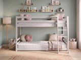 Xclusive Polli Mid-Sleeper Bunk Bed - Grey & Bon10 Mattress - Single x2