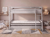 Xclusive Polli Mid-Sleeper Bunk Bed - Grey & Bon21 + Bon10 Mattresses