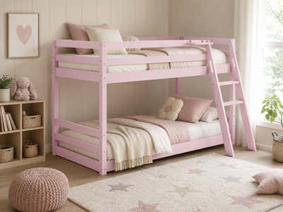 Xclusive Polli Mid-Sleeper Bunk Bed - Pink
