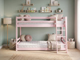 Xclusive Polli Mid-Sleeper Bunk Bed - Pink & Bon10 Mattress - Single x2