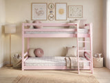 Xclusive Polli Mid-Sleeper Bunk Bed - Pink & Bon15 Mattress - Single x2