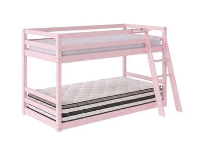 Xclusive Polli Mid-Sleeper Bunk Bed - Pink & Bon21 + Bon10 Mattresses
