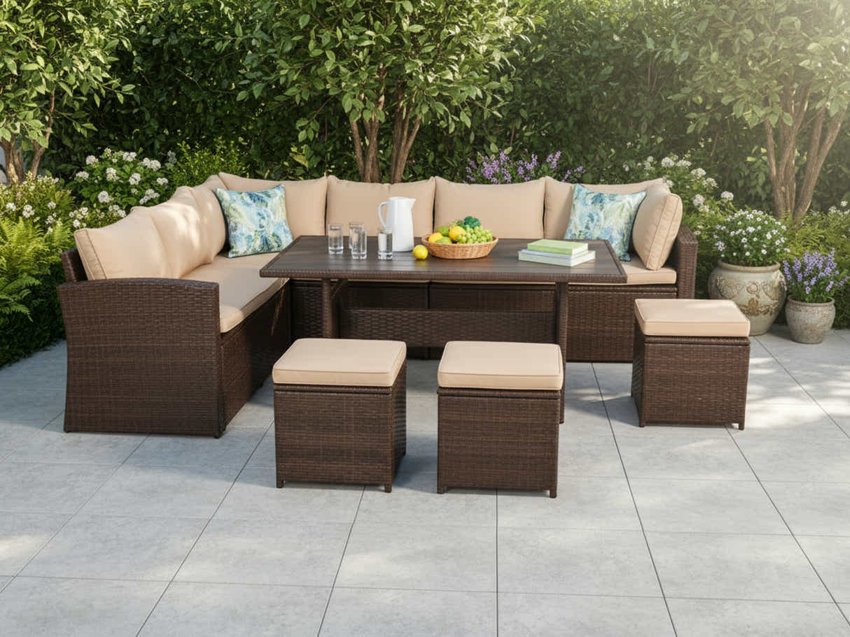 Allyn 8-Piece Outdoor Set - Brown