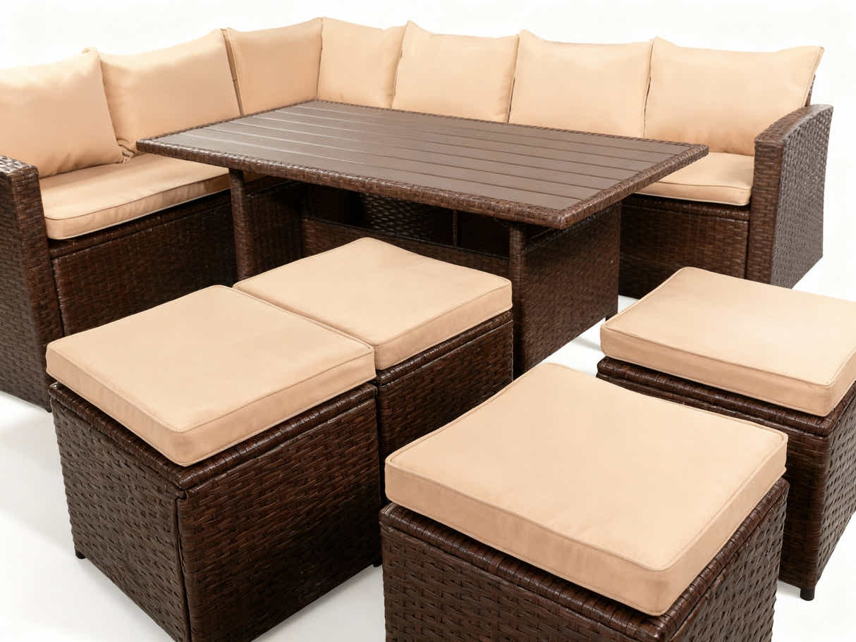 Allyn 8-Piece Outdoor Set - Brown