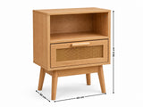 Naturlig Double Storage Bedside Table
