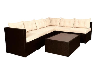 Shelby 5-Piece Outdoor Set - Brown + Beige