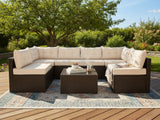 Shelby 5-Piece Outdoor Set - Brown + Beige