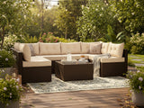 Shelby 5-Piece Outdoor Set - Brown + Beige