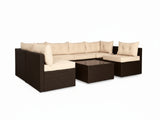 Shelby 5-Piece Outdoor Set - Brown + Beige