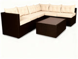 Shelby 5-Piece Outdoor Set - Brown + Beige